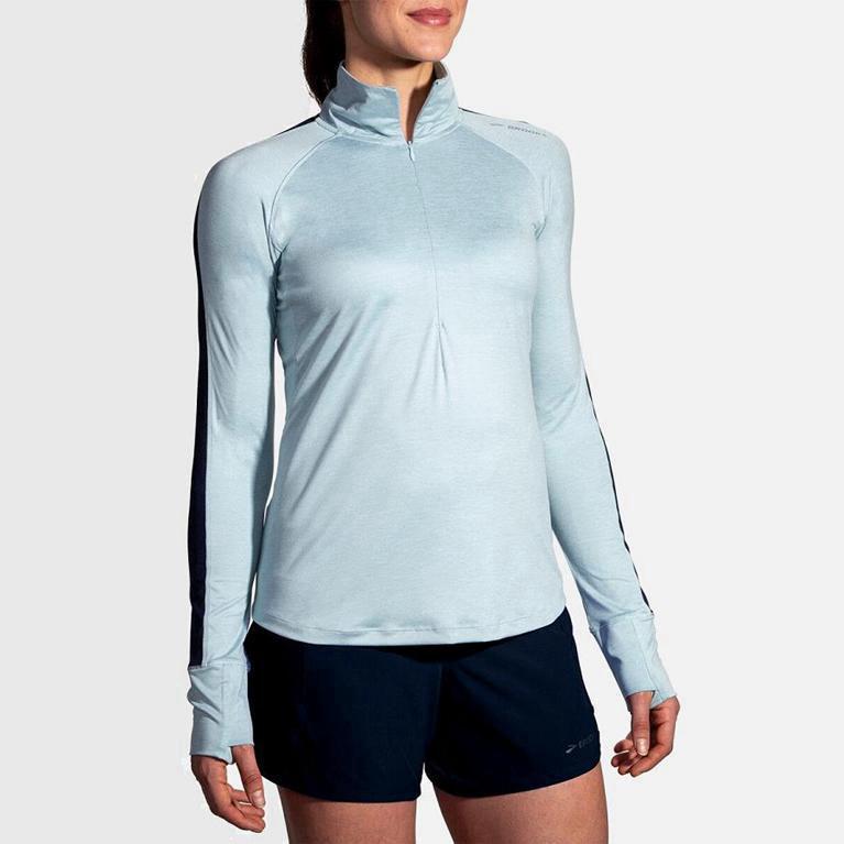 Brooks Dash Half Zip Womens Running Jackets - Blue - Philippines (891203RZD)